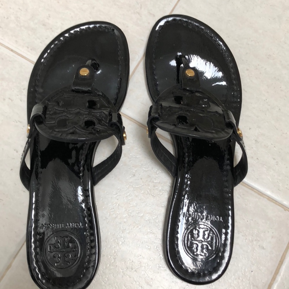 Tory Burch Miller Black Pantent Sandal
